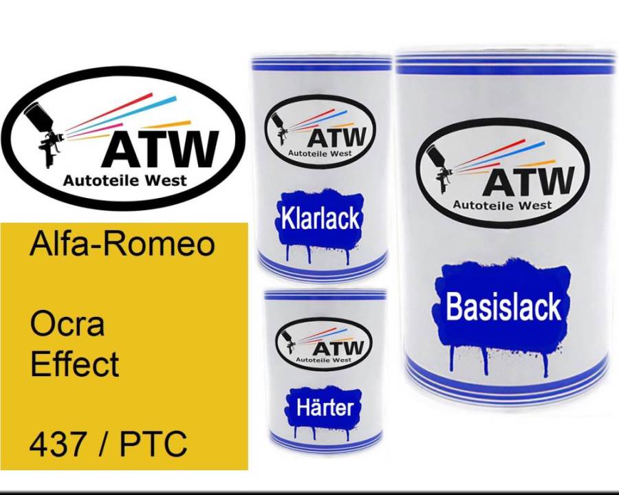 Alfa-Romeo, Ocra Effect, 437 / PTC: 500ml Lackdose + 500ml Klarlack + 250ml Härter - Set, von ATW Autoteile West.